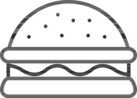 Burger icon or symbol in thin line art. vector