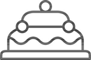 Cake icon or symbol in line art. vector