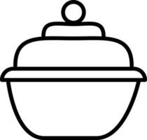 Flat style cupcake icon in line art. vector