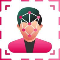 Vector illustration of Facial biometric scanning face icon.