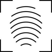 Outline Fingerprint scan icon in flat style. vector