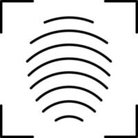 Outline Fingerprint scan icon in flat style. vector