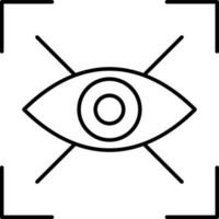 Black line art illustration of Eye Scan icon. vector