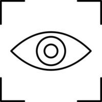 plano estilo ojo escanear icono en línea Arte. vector