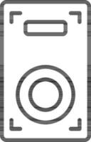 Flat style speaker icon in black line art. vector