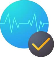 Check heartbeat or pulse icon in flat style. vector