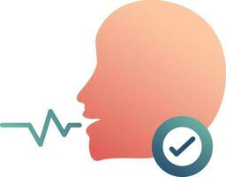 Check voice or speech human icon in flat style. vector