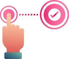 Confirm fingerprint password icon or symbol in pink color. vector