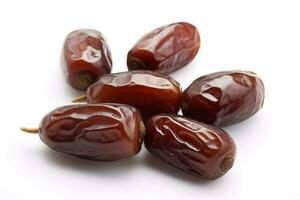 Dates fruit isolated on a white background, generate ai photo