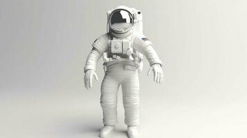 Astronaut realistic space travelers professional costume cosmos exploring universe in rocket decent vector astronaut, generate ai photo