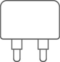 Smart charger adapter icon in thin line art. vector