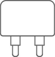 Smart charger adapter icon in thin line art. vector