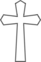 Jesus cross icon or symbol in line art. vector