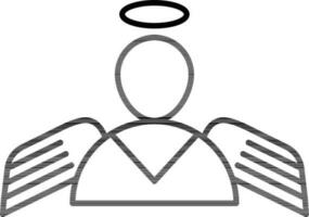 Angel icon in thin line art. vector