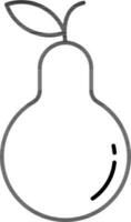 Illustration of Pear icon in line art. vector
