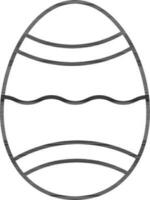 Line art Easter egg icon in flat style. vector
