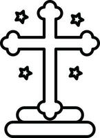 plano estilo Jesús cruzar icono línea Arte. vector