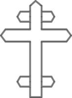 Jesus cross icon in thin line art. vector