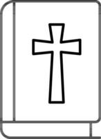Bible book icon in thin line art. vector