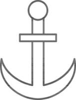 Flat style Anchor icon in line art. vector