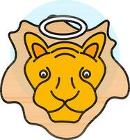 Lion of Judah icon in yellow color. vector