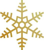 Golden snowflake on white background. vector