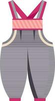 Dungaree pant icon in purple and pink color. vector