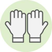 White Gloves icon on green round background. vector