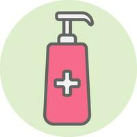 Add pump bottle icon in pink and white color. vector