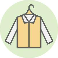 Illustration of Shirt hanger icon in yellow and white color. vector