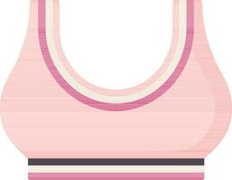 Pink sports bra icon in flat style. vector