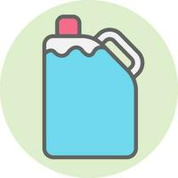 Blue Jerry can icon on green circle background. vector