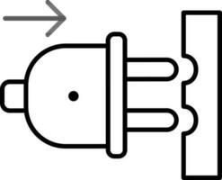 conectar eléctrico enchufe a enchufe con flecha símbolo o icono en línea Arte. vector