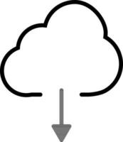 Vector illustration of Download cloud server icon.