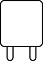 Flat style Charger plug icon in line art. vector