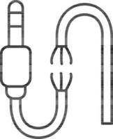 Round pin broken cable icon in thin line art. vector