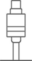 Black line art illustration of USB cable icon. vector