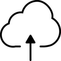 Vector illustration of cloud uploading icon.