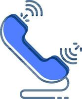 Phone call icon or symbol in blue color. vector