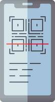 Qr code scan from smartphone icon in flat style. vector