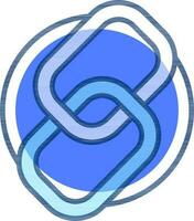 Link or Chain icon in blue and white color. vector