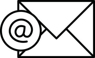 Email symbol with envelope icon in line art. vector