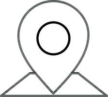 Map location point icon in thin line art. vector