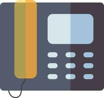 Telephone icon in gray and yellow color. vector