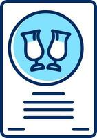 Drink card icon in blue and white color. vector