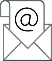 Illustration of Email icon in line art. vector