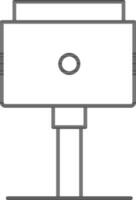 USB cable connector icon in thin line art. vector