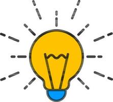 Light bulb or Idea icon in yellow and black color. vector