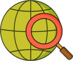 Global search icon in green and red color. vector