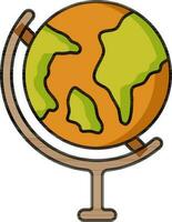 Earth globe stand icon in flat style. vector